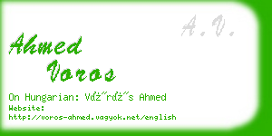 ahmed voros business card